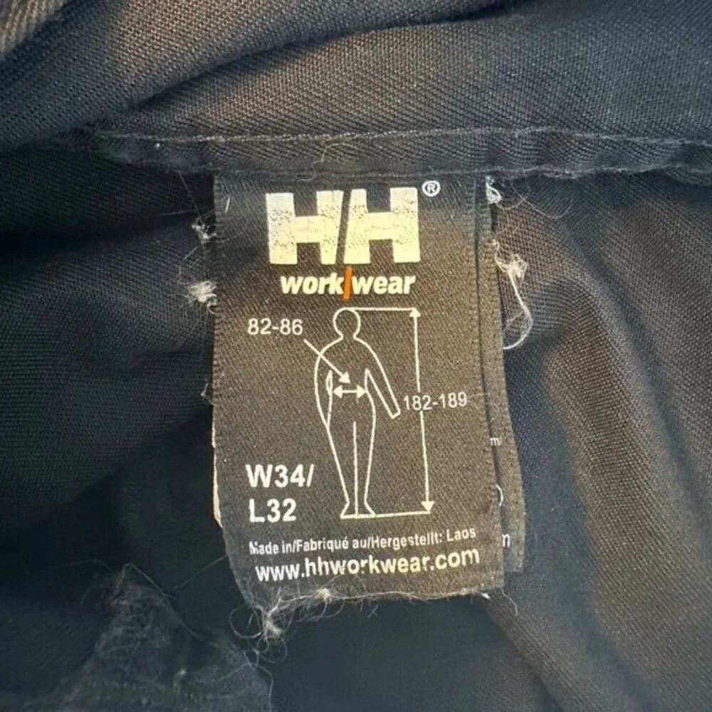 Helly Hansen Work Wear Pants Mens Size W34 X L32 Black Paint Staining Cargo Pant - Picture 11 of 16